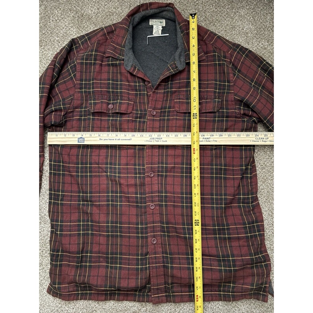 L.L. Bean Men's Large Barn Shacket Chore Coat Fleece Lined‎ Plaid - Picture 6 of 6